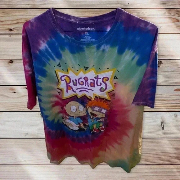 NICKELODEON TIE DYE SHIRT WITH RUGRATS SIZE XL - Picture 1 of 2